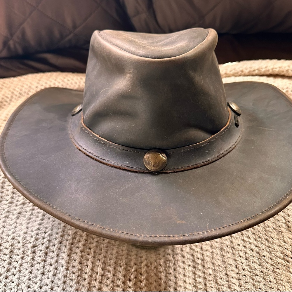 Men's Distressed Leather Cowboy Hat - NEW!